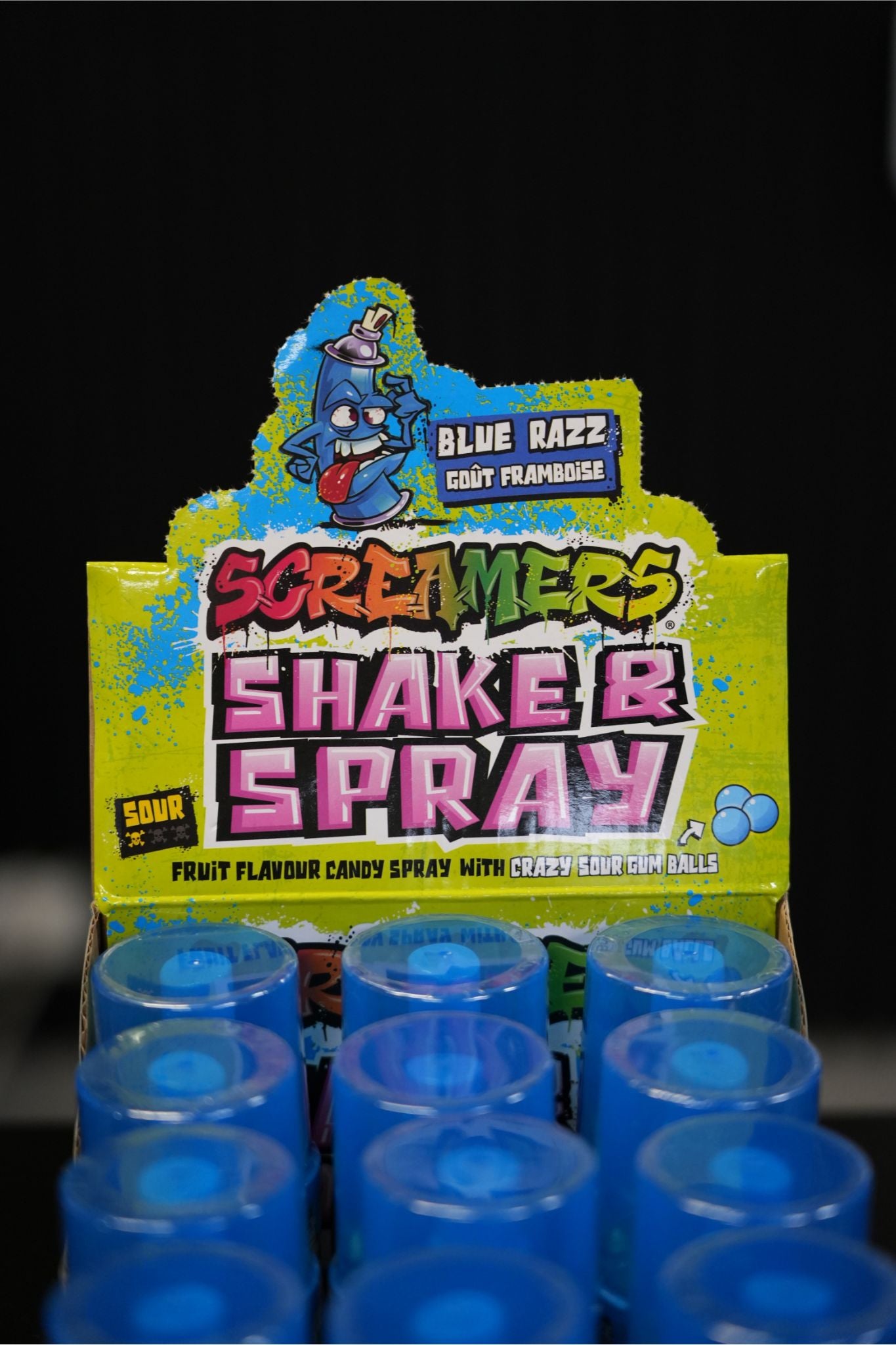 Screamers Shake n Spray Blue Razz 60mlmx 12