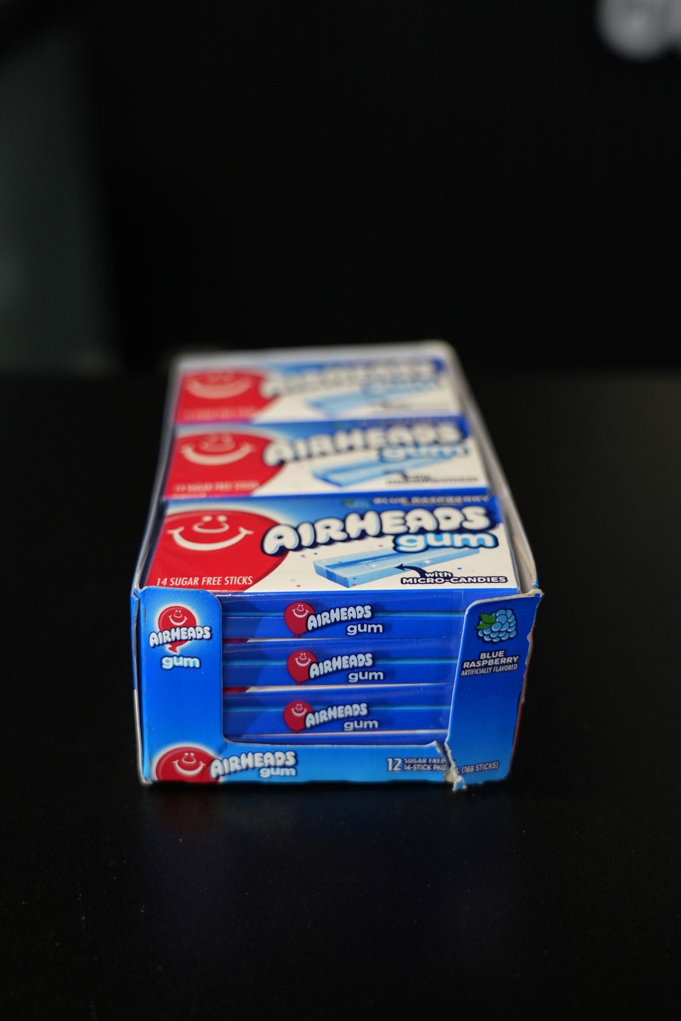 Airheads Blue Raspberry Gum 1.19oz(34g) x12