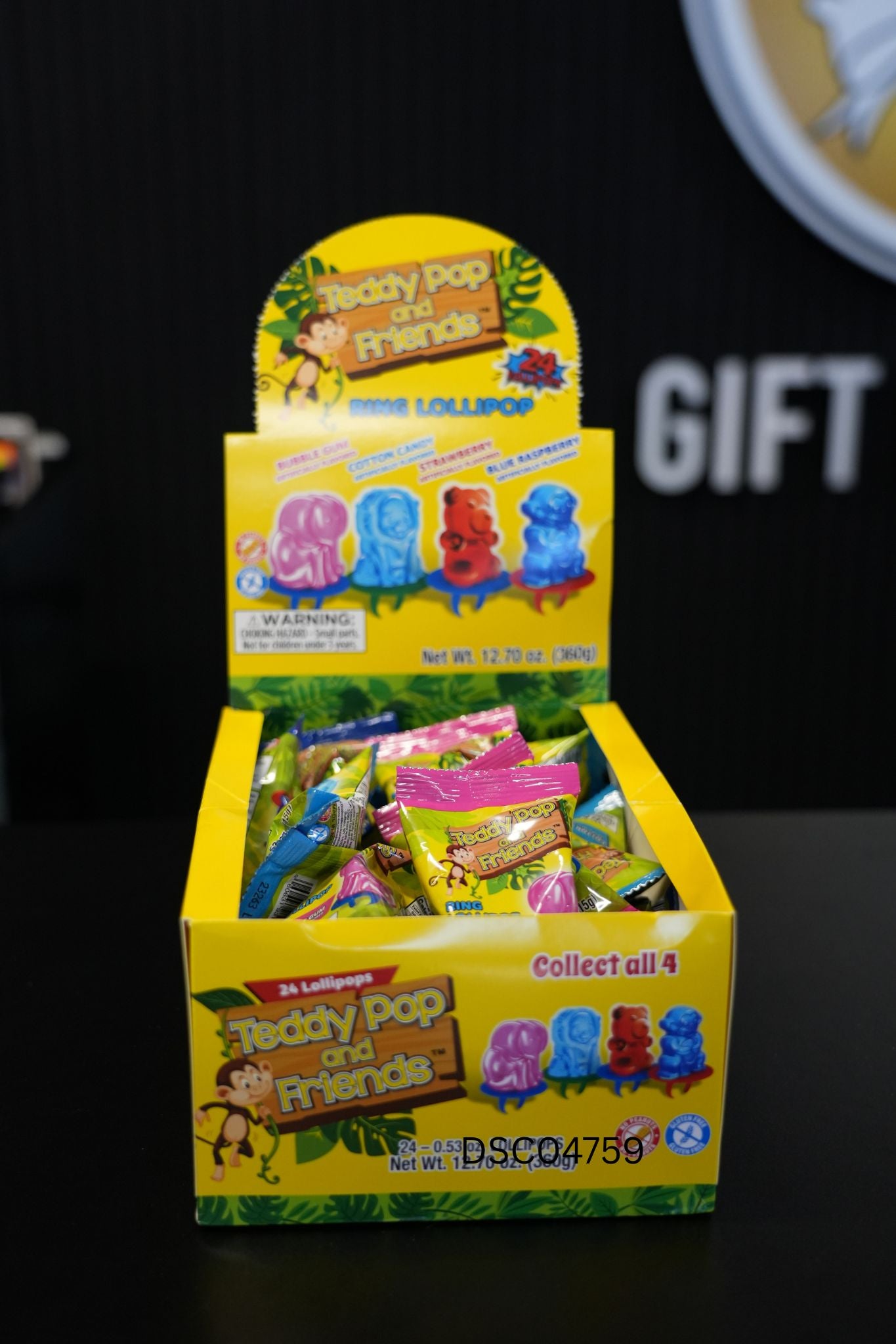 Teddy Pop Sour Ring Lollipop Assorted 15g x 24