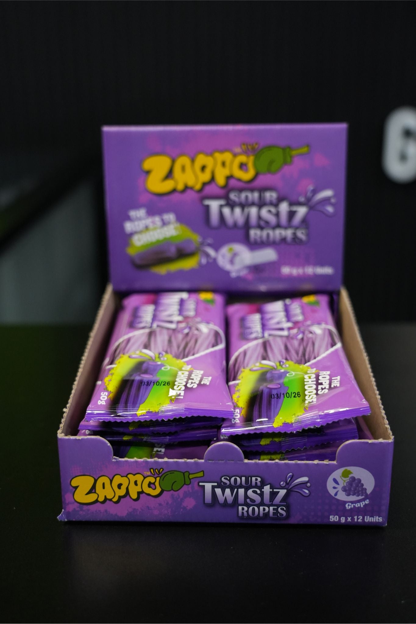 Zappo Grape Ropes 50g x 12