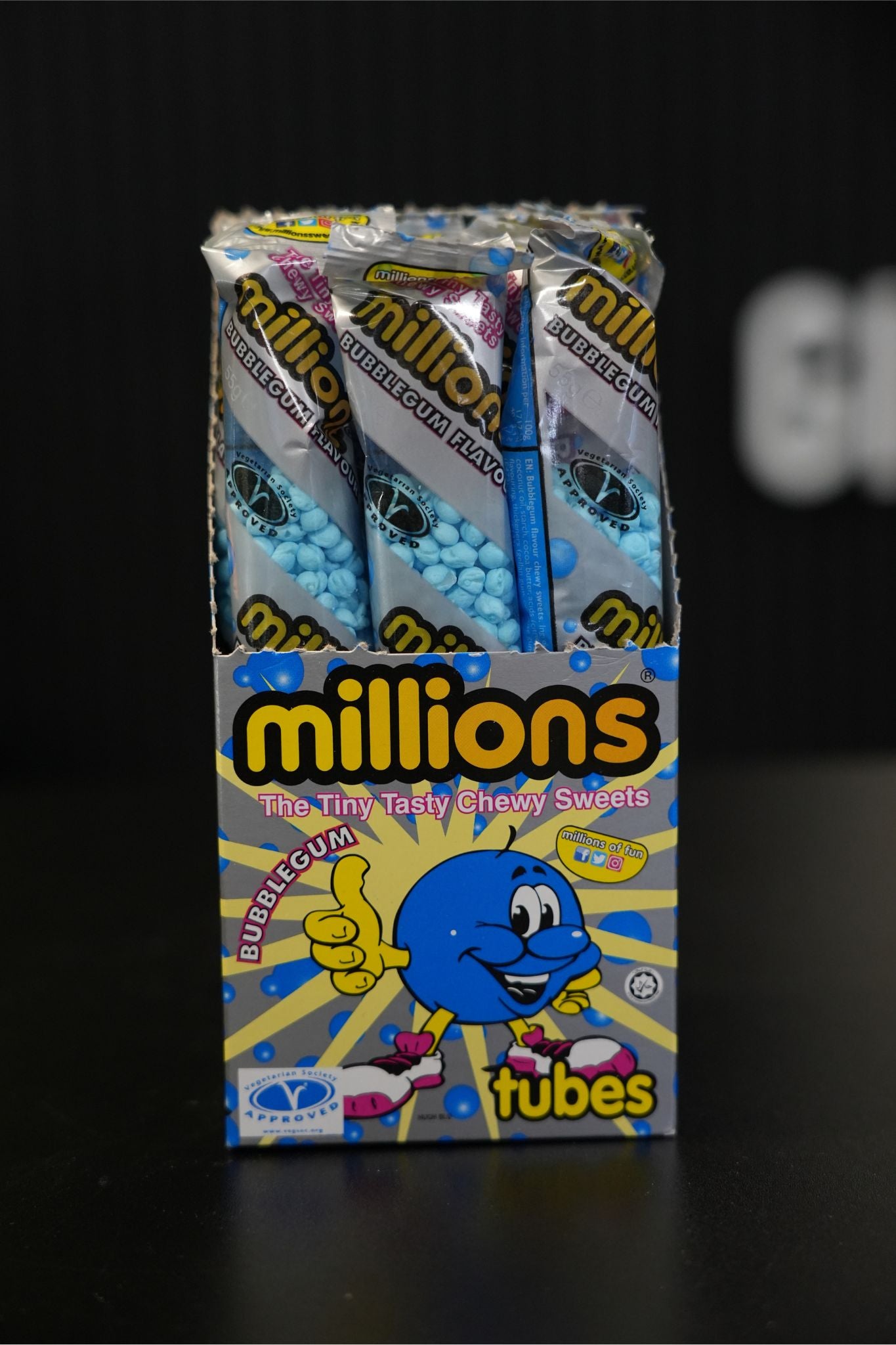 Millions Bubble Gum Tubes UK 55g x 12