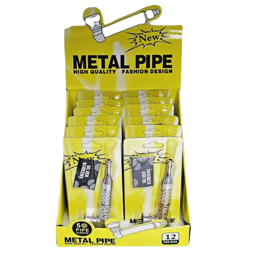 9cm Metal Pipe With Screen Display 12pk