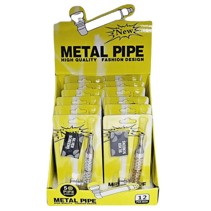 9cm Metal Pipe With Screen Display 12pk
