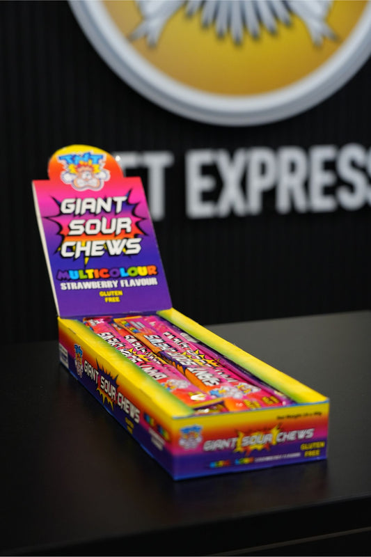 TNT Giant Sour Chews Multi Strawberry Flavour 40g x 24
