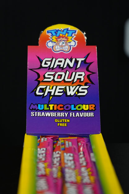 TNT Giant Sour Chews Multi Strawberry Flavour 40g x 24
