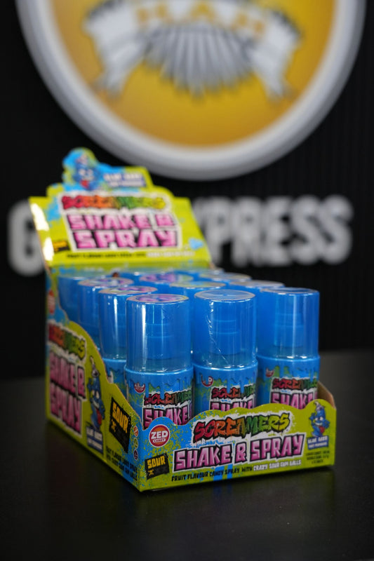 Screamers Shake n Spray Blue Razz 60mlmx 12