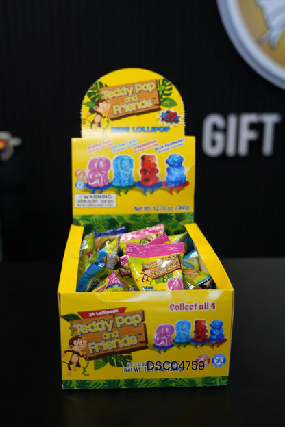 Teddy Pop Sour Ring Lollipop Assorted 15g x 24
