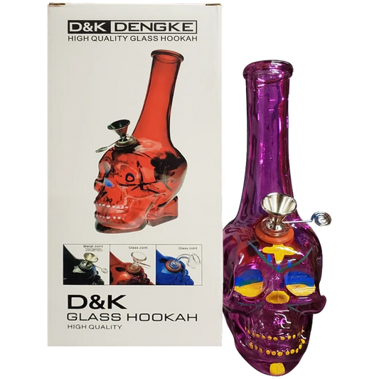 D&K Dengke Glass Hookah Skull Head 24cm