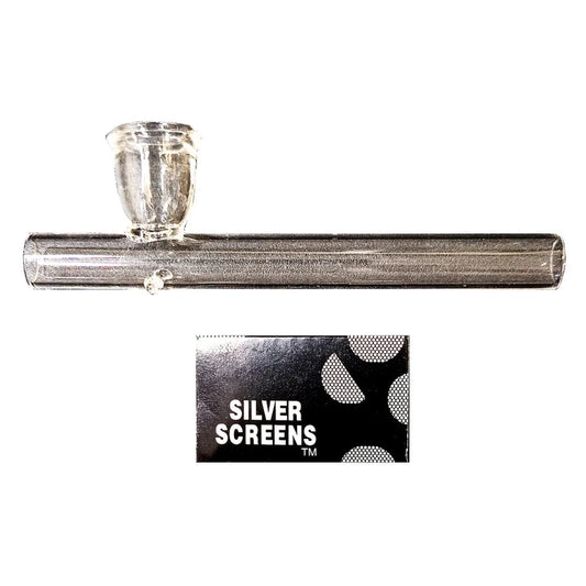 D&K Clear Glass Pipe + Screen Display 24pk